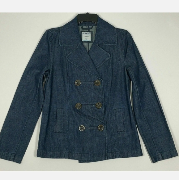 Old Navy Jackets & Blazers - DOUBLE BREASTED DENIM PEA COAT JACKET SIZE XL
